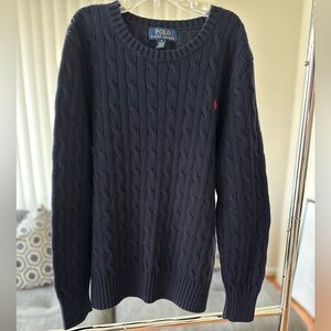 Polo by Ralph Lauren Boys Cable Long Sleeve Sweater   Size M Color Navy Blue
